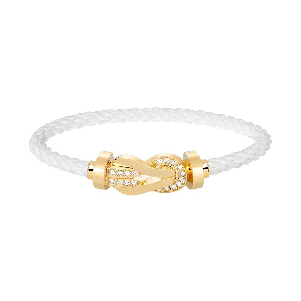 [Rosla Jewelry]CHANCE LARGE 8 FIGURE BUCKLE HALF DIAMOND BRACELET GOLD