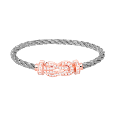 [Rosla Jewelry]CHANCE LARGE 8 FIGURE BUCKLE FULL DIAMOND BRACELET ROSE GOLD