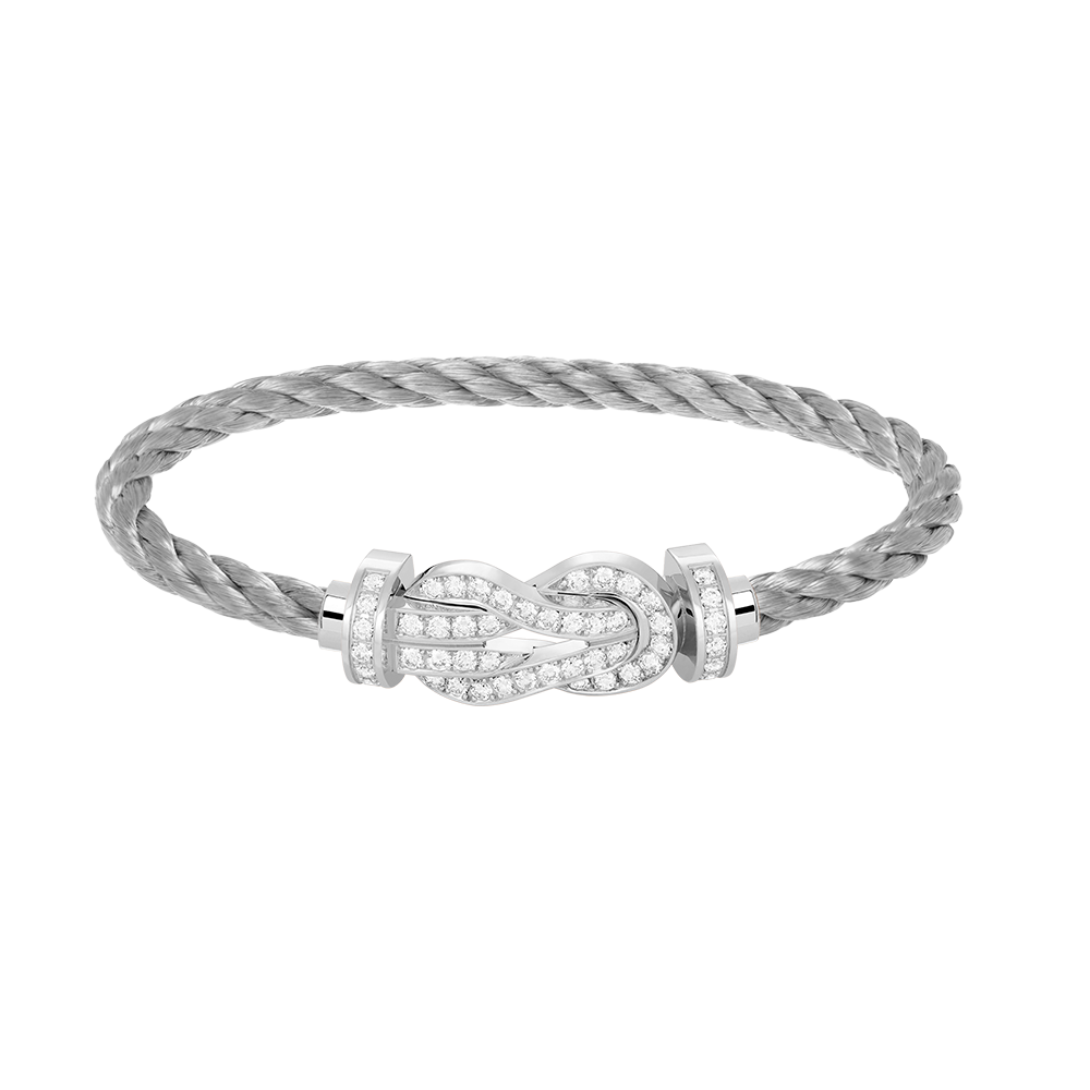 [Rosla Jewelry]CHANCE LARGE 8 FIGURE BUCKLE FULL DIAMOND BRACELET SILVER