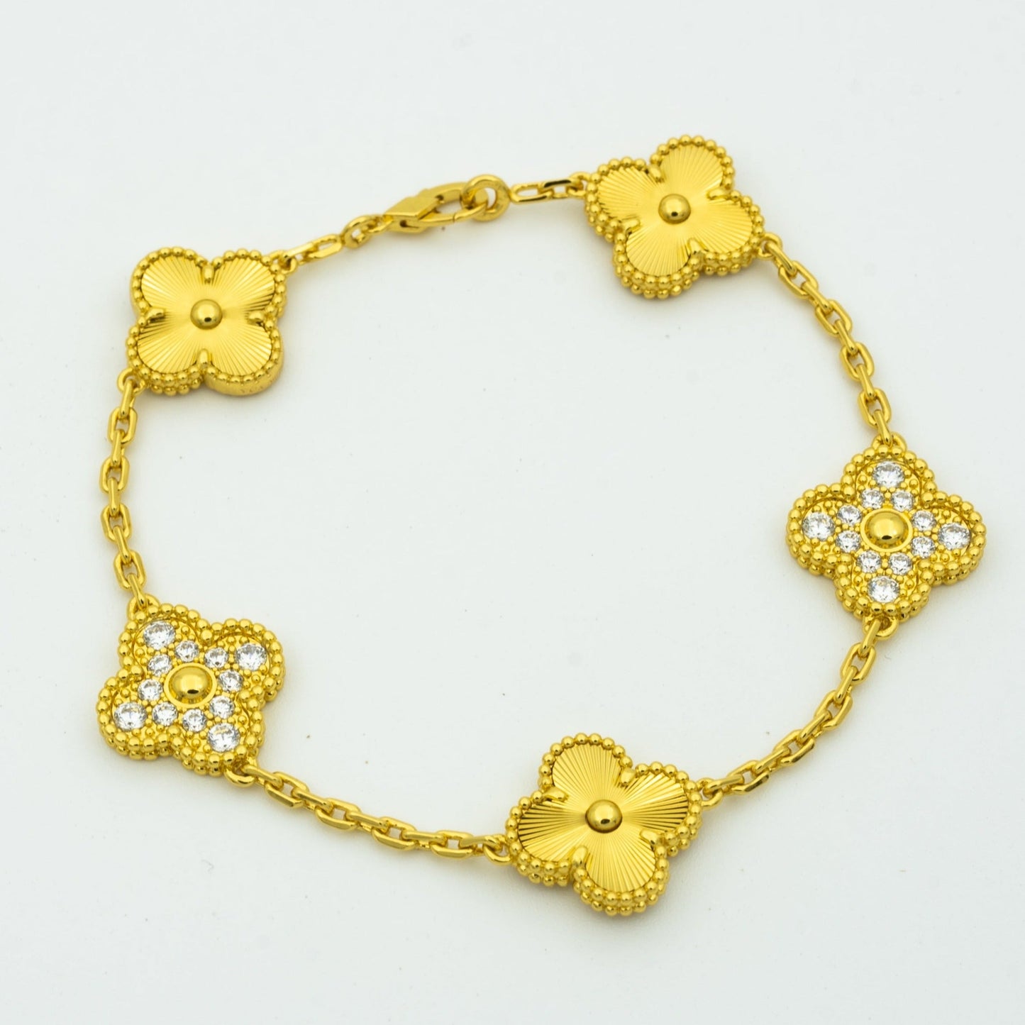 [Rosla Jewelry]CLOVER BRACELET 5 MOTIFS GOLD DIAMOND