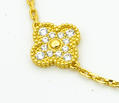 [Rosla Jewelry]CLOVER BRACELET 5 MOTIFS GOLD DIAMOND