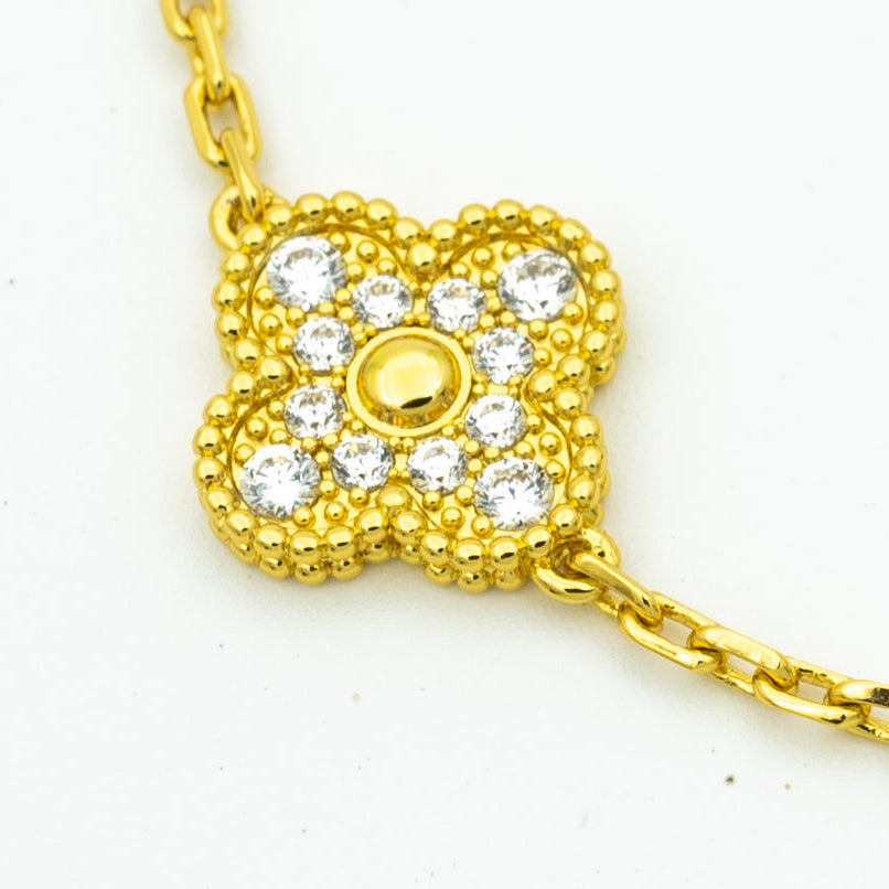 [Rosla Jewelry]CLOVER BRACELET 5 MOTIFS GOLD DIAMOND