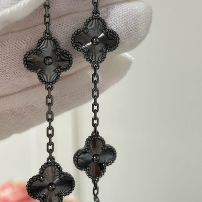 [Rosla Jewelry]CLOVER FIVE MOTIF BLACK BRACELET