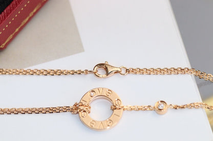 [Rosla Jewelry]LOVE NECKLACE ADJUSTABLE ROSE GOLD 2 DIAMOND