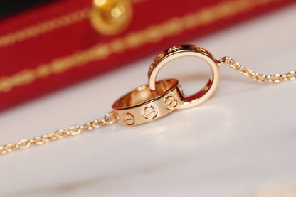 [Rosla Jewelry]LOVE NECKLACE PINK GOLD AND SILVER