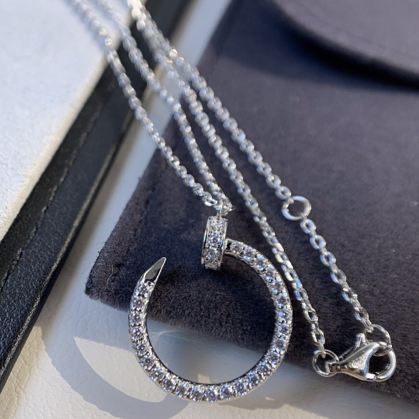 [Rosla Jewelry]JUSTE NECKLACE SILVER DIAMONDS