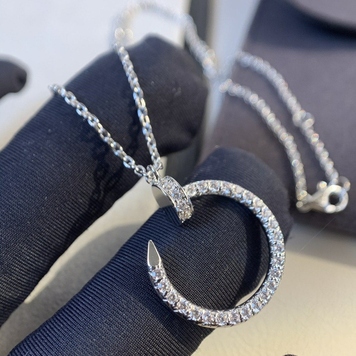 [Rosla Jewelry]JUSTE NECKLACE SILVER DIAMONDS