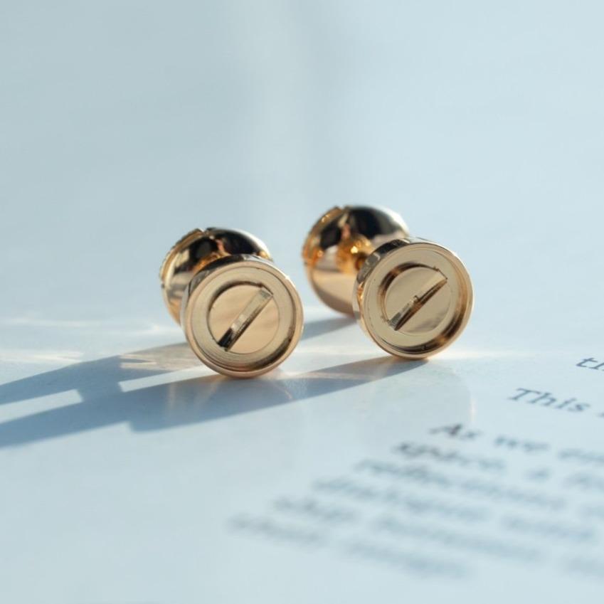 [Rosla Jewelry]LOVE EARRINGS PINK GOLD 10MM