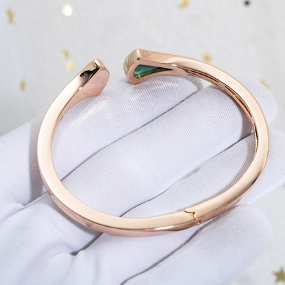 [Rosla Jewelry]DREAM BRACELET OPEN MALACHITE PINK GOLD