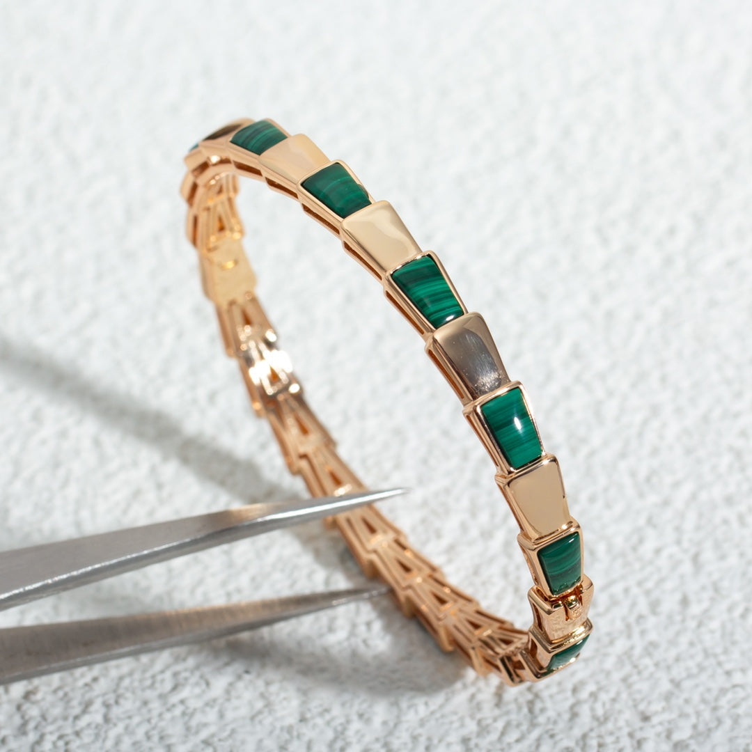 [Rosla Jewelry]SERPENTI BRACELET PINK GOLD MALACHITE