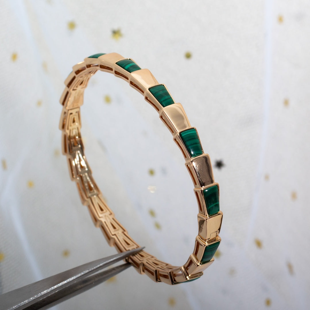 [Rosla Jewelry]SERPENTI BRACELET PINK GOLD MALACHITE