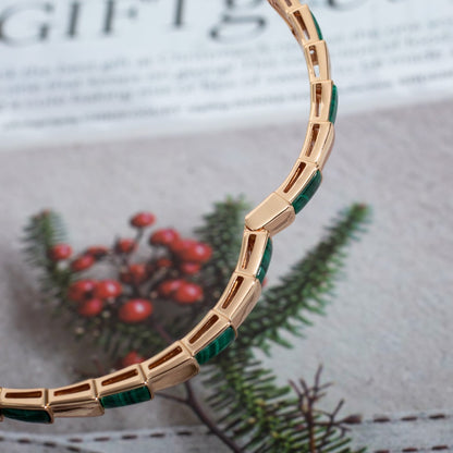 [Rosla Jewelry]SERPENTI BRACELET PINK GOLD MALACHITE