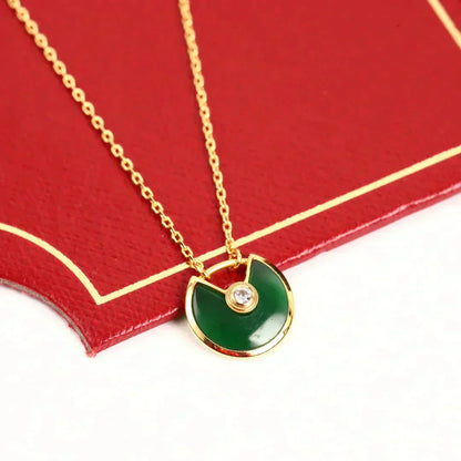 [Rosla Jewelry]AMULETTE GOLD MALACHITE NECKLACE