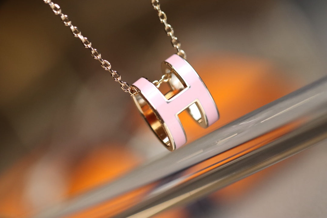 [Rosla Jewelry]POP H PEDANT PINK GOLD