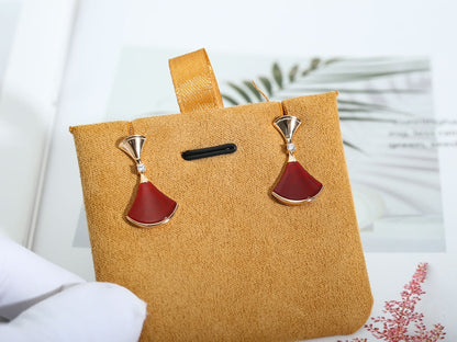 [Rosla Jewelry]DREAM Carnelian PINK GOLD EARRINGS