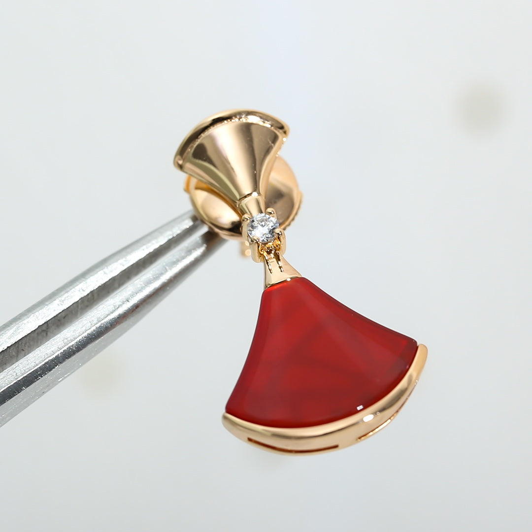 [Rosla Jewelry]DREAM Carnelian PINK GOLD EARRINGS