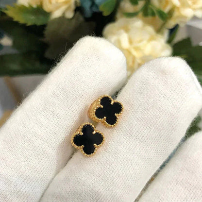 [Rosla Jewelry]CLOVER MINI 9.5MM BLACK MOP EARRINGS