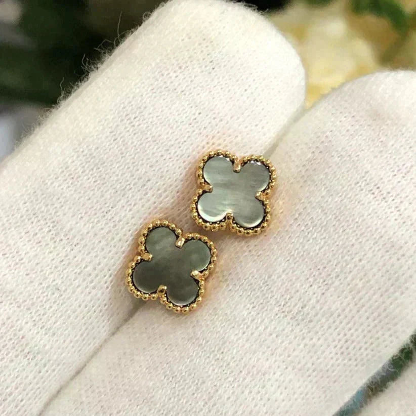 [Rosla Jewelry]CLOVER MINI 9.5MM GRAY MOP EARRINGS