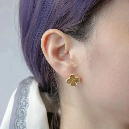 [Rosla Jewelry]CLOVER MEDIUM 1 MOTIFS LASER EARRINGS