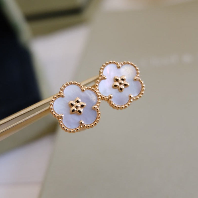 [Rosla Jewelry]LUCKY PINK GOLD WHITE MOP EARRINGS