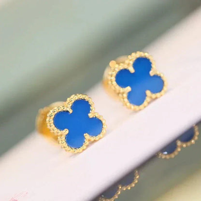 [Rosla Jewelry]CLOVER MINI 9.5MM TURQUOISE EARRINGS