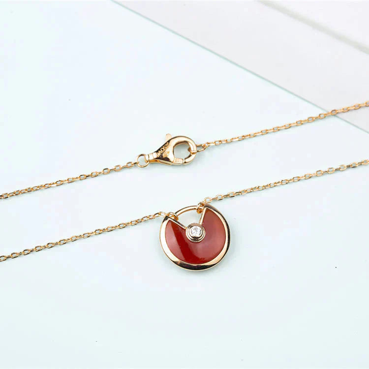 [Rosla Jewelry]AMULETTE GOLD CARNELIAN ONYX NECKLACE