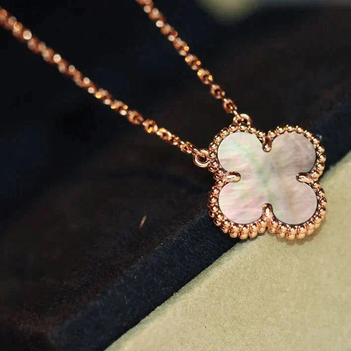 [Rosla Jewelry]CLOVER 15MM  GRAY MOTHER OF PEARL NECKLACE