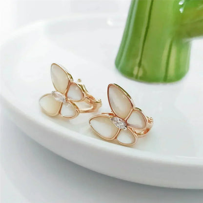 [Rosla Jewelry]BUTTERFLY MOP DIAMOND EARRINGS