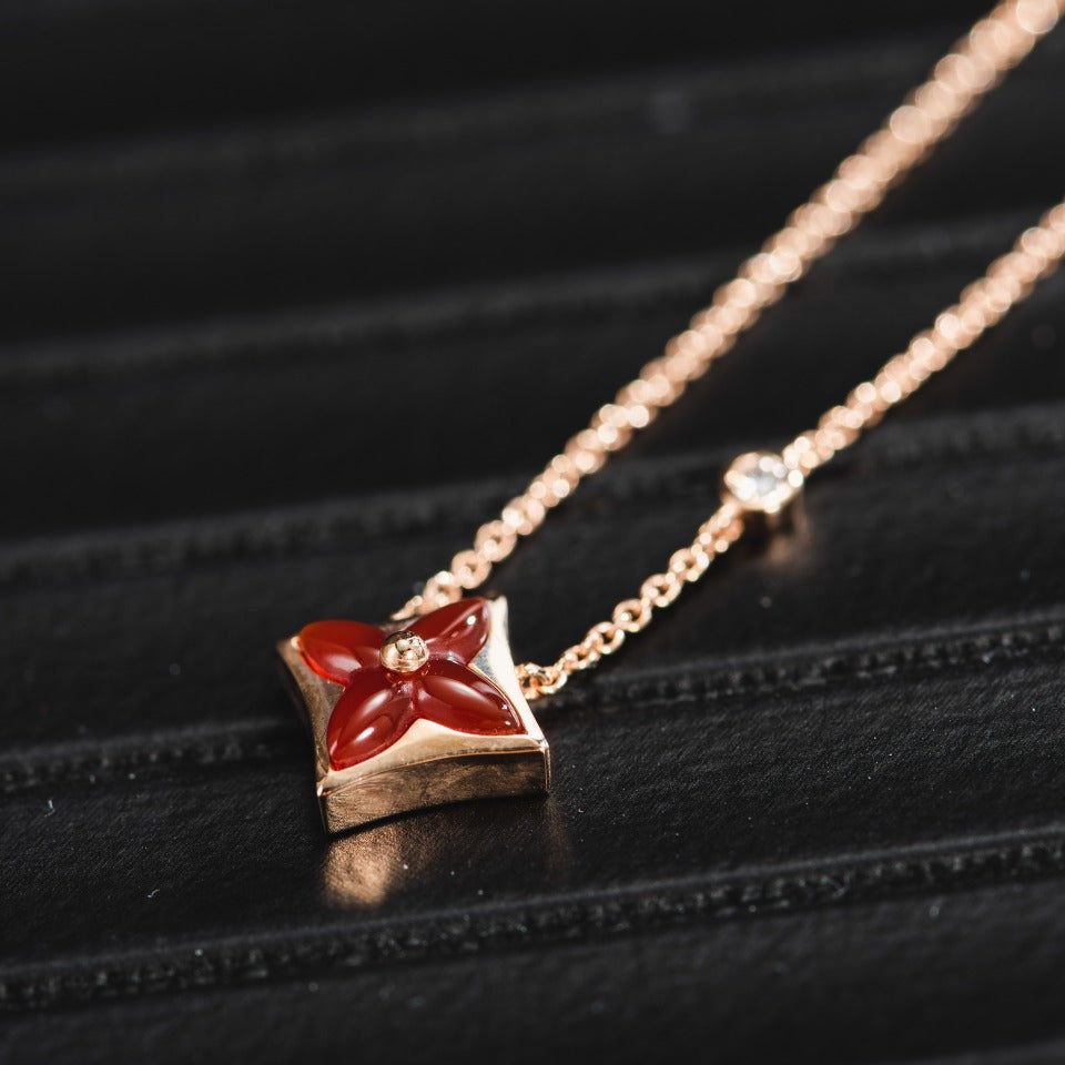 [Rosla Jewelry]STAR NECKLACE PINK GOLD 1 DIAMOND