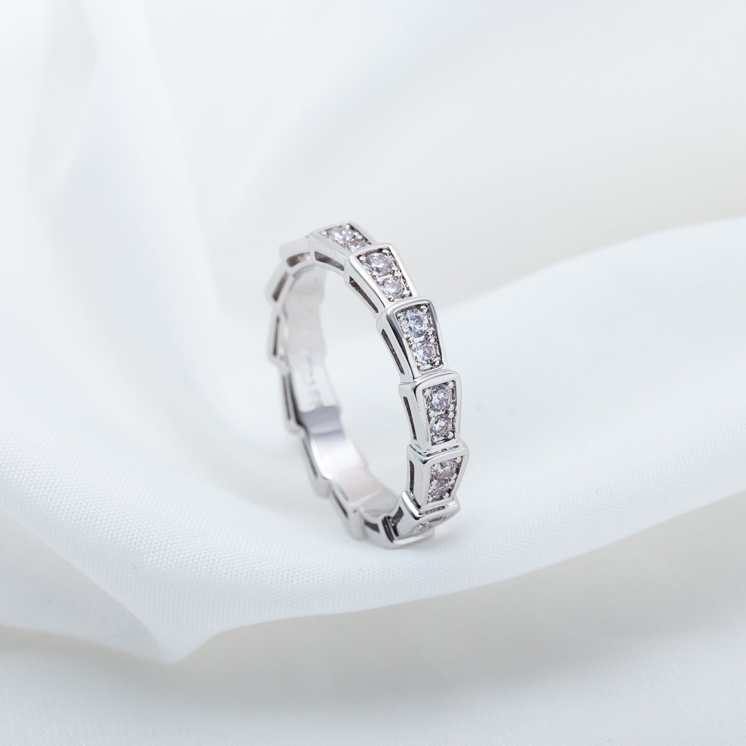 [Rosla Jewelry]SERPENTI RING SILVER DIAMOND PAVED 3MM