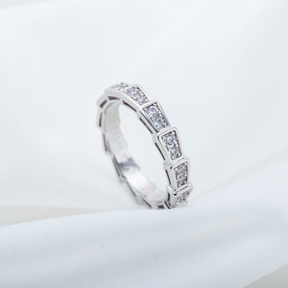 [Rosla Jewelry]SERPENTI RING SILVER DIAMOND PAVED 3MM