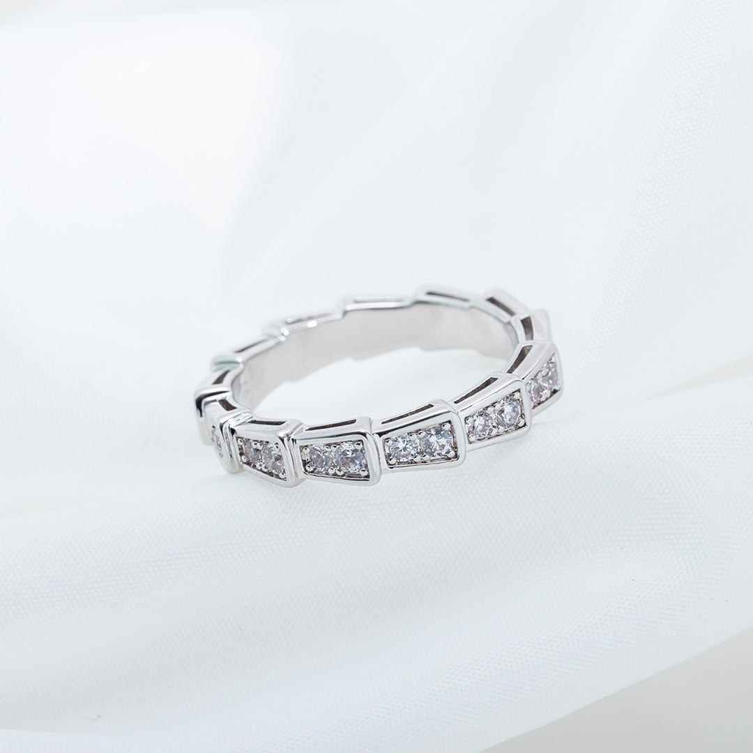 [Rosla Jewelry]SERPENTI RING SILVER DIAMOND PAVED 3MM