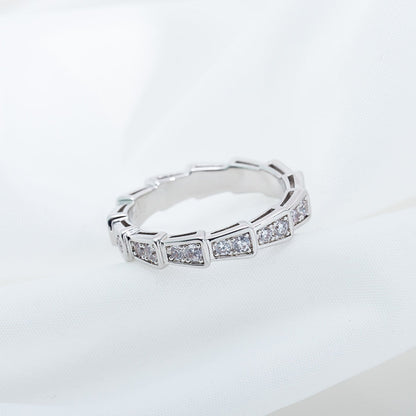 [Rosla Jewelry]SERPENTI RING SILVER DIAMOND PAVED 3MM