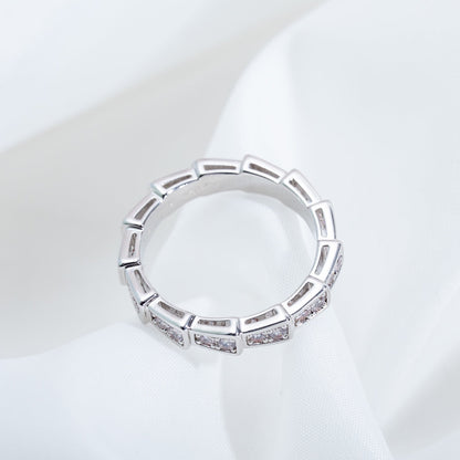 [Rosla Jewelry]SERPENTI RING SILVER DIAMOND PAVED 3MM