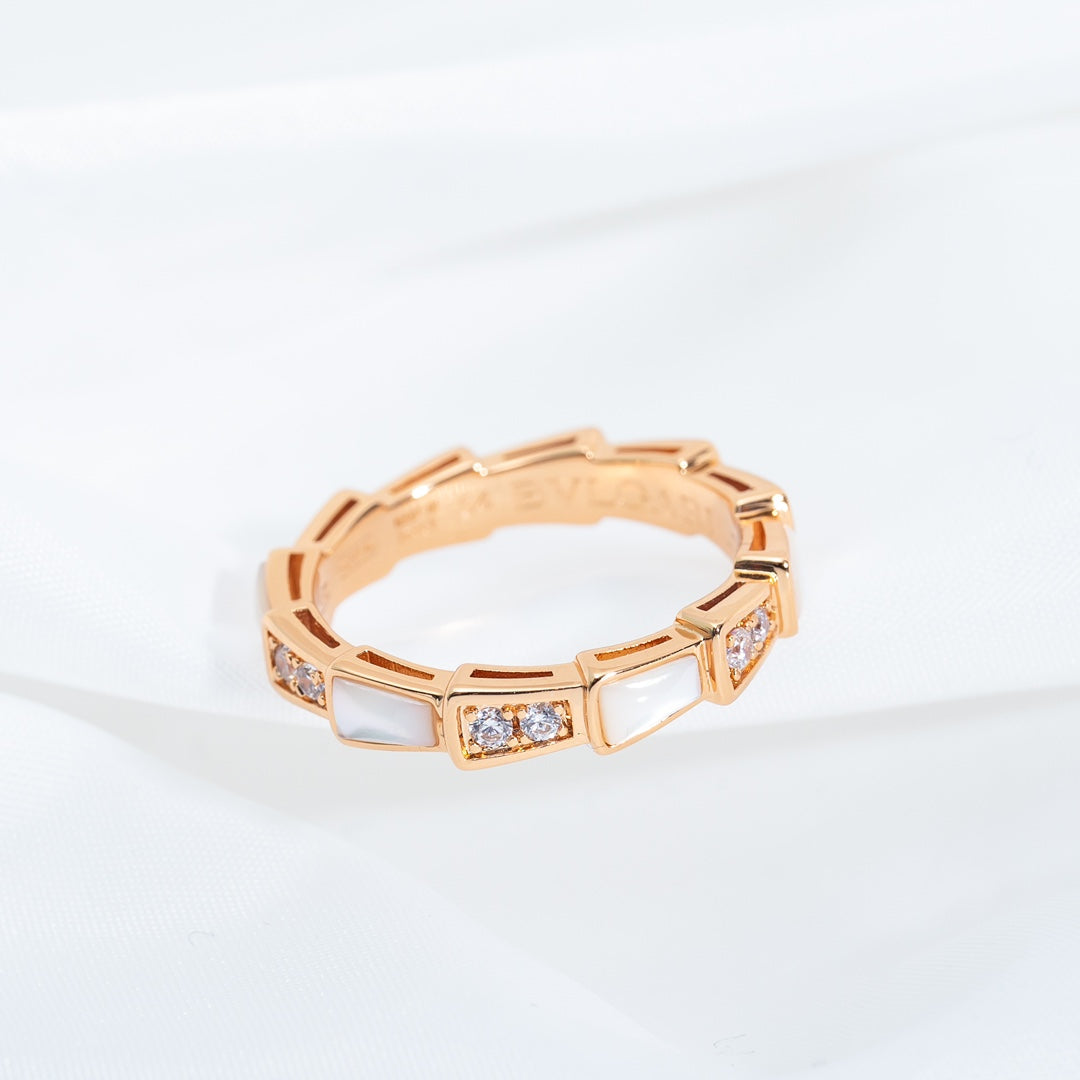 [Rosla Jewelry]SERPENTI RING PINK GOLD DIAMOND MOP 3MM