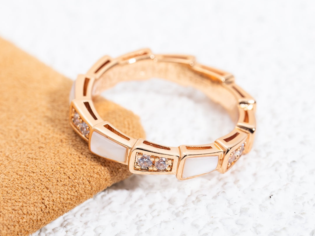 [Rosla Jewelry]SERPENTI RING PINK GOLD DIAMOND MOP 3MM