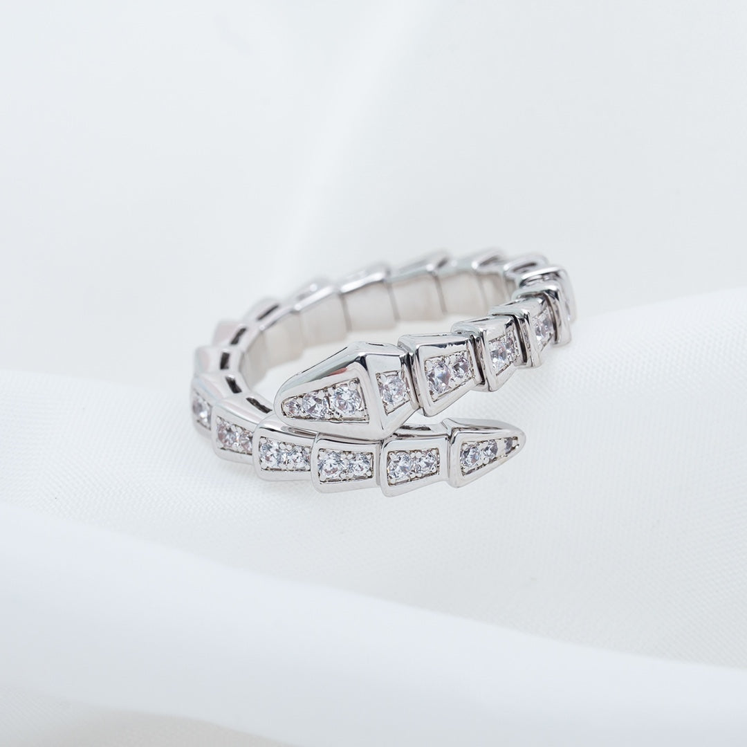 [Rosla Jewelry]SERPENTI RING SILVER DIAMOND PAVED 4MM