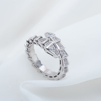 [Rosla Jewelry]SERPENTI RING SILVER DIAMOND PAVED 4MM