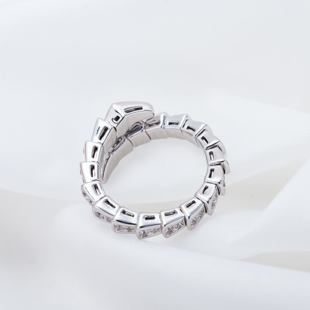 [Rosla Jewelry]SERPENTI RING SILVER DIAMOND PAVED 4MM