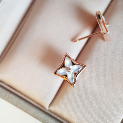 [Rosla Jewelry]STAR MOP PINK GOLD EARRINGS