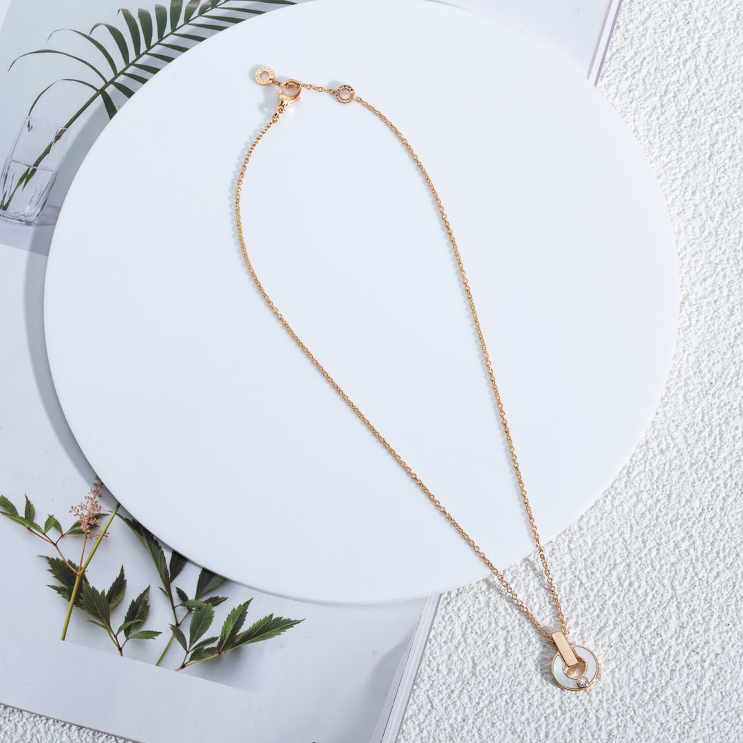 [Rosla Jewelry]GARI NECKLACE PINK GOLD MOP