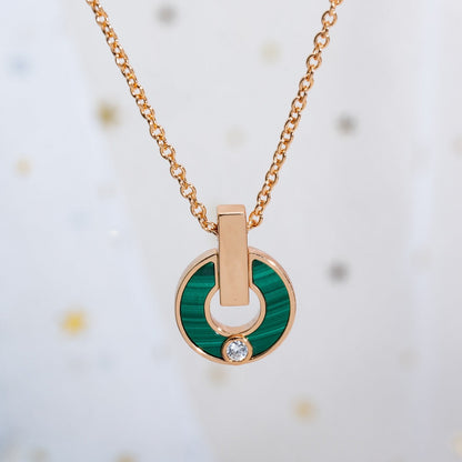 [Rosla Jewelry]GARI NECKLACE PINK GOLD MALACHITE