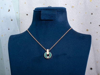 [Rosla Jewelry]GARI NECKLACE PINK GOLD MALACHITE