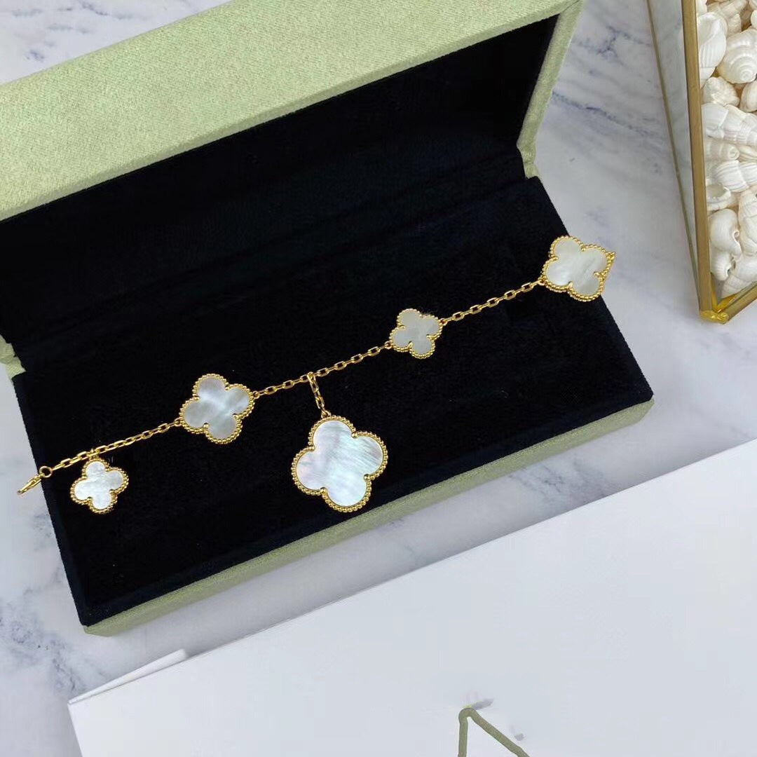 [Rosla Jewelry]MAGIC CLOVER MOP GOLD BRACELET 5 MOTIFS