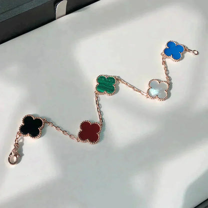 [Rosla Jewelry]CLOVER 5 MOTIFS MULTICOLOR  BRACELET