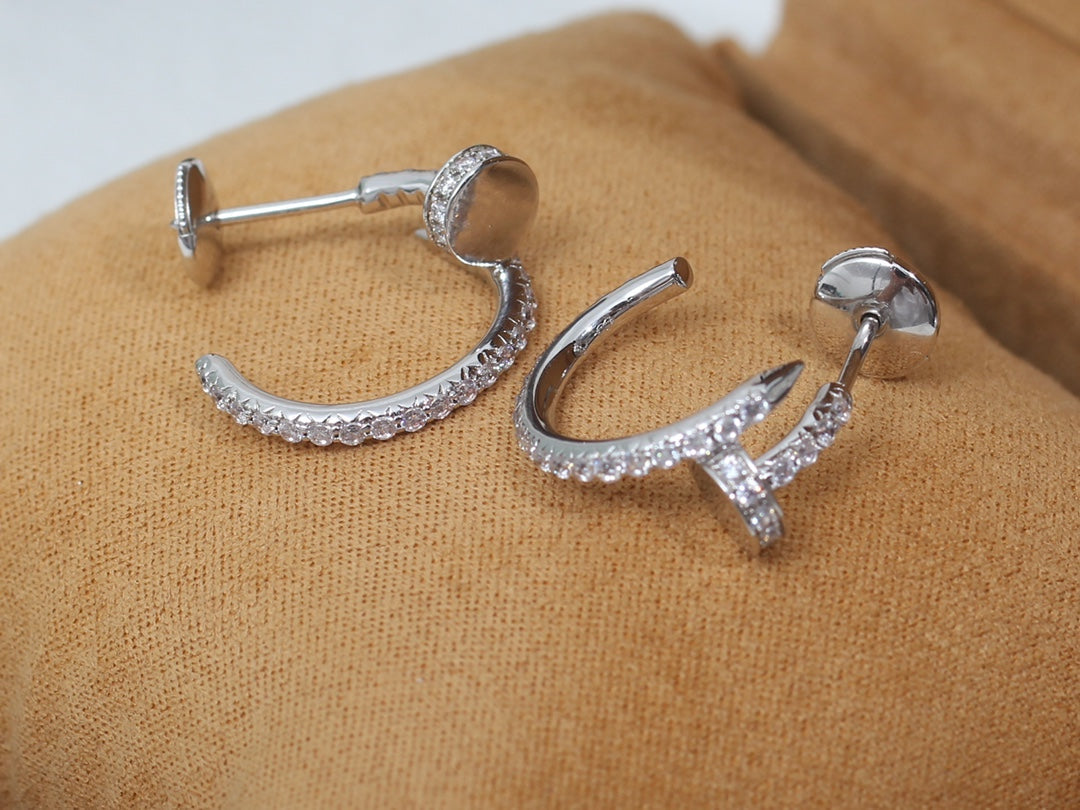 [Rosla Jewelry]JUSTE EARRINGS 12.75MM SILVER DIAMOND