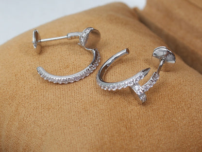 [Rosla Jewelry]JUSTE EARRINGS 12.75MM SILVER DIAMOND