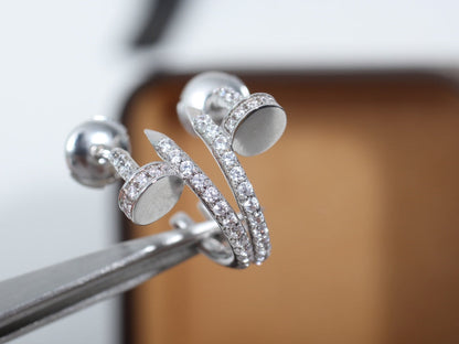 [Rosla Jewelry]JUSTE EARRINGS 12.75MM SILVER DIAMOND