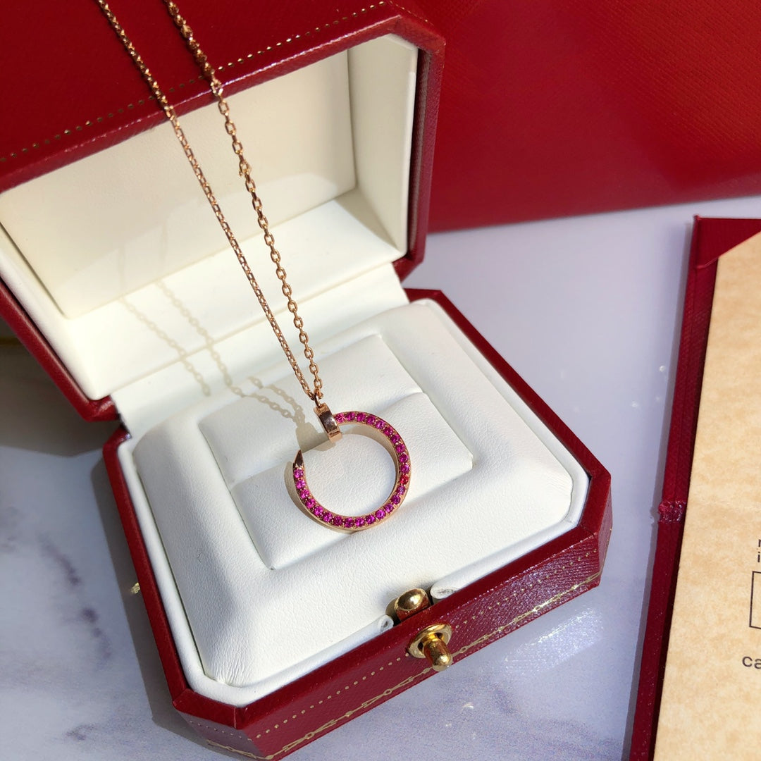 [Rosla Jewelry]JUSTE NECKLACE GOLD RED DIAMONDS