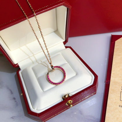 [Rosla Jewelry]JUSTE NECKLACE GOLD RED DIAMONDS